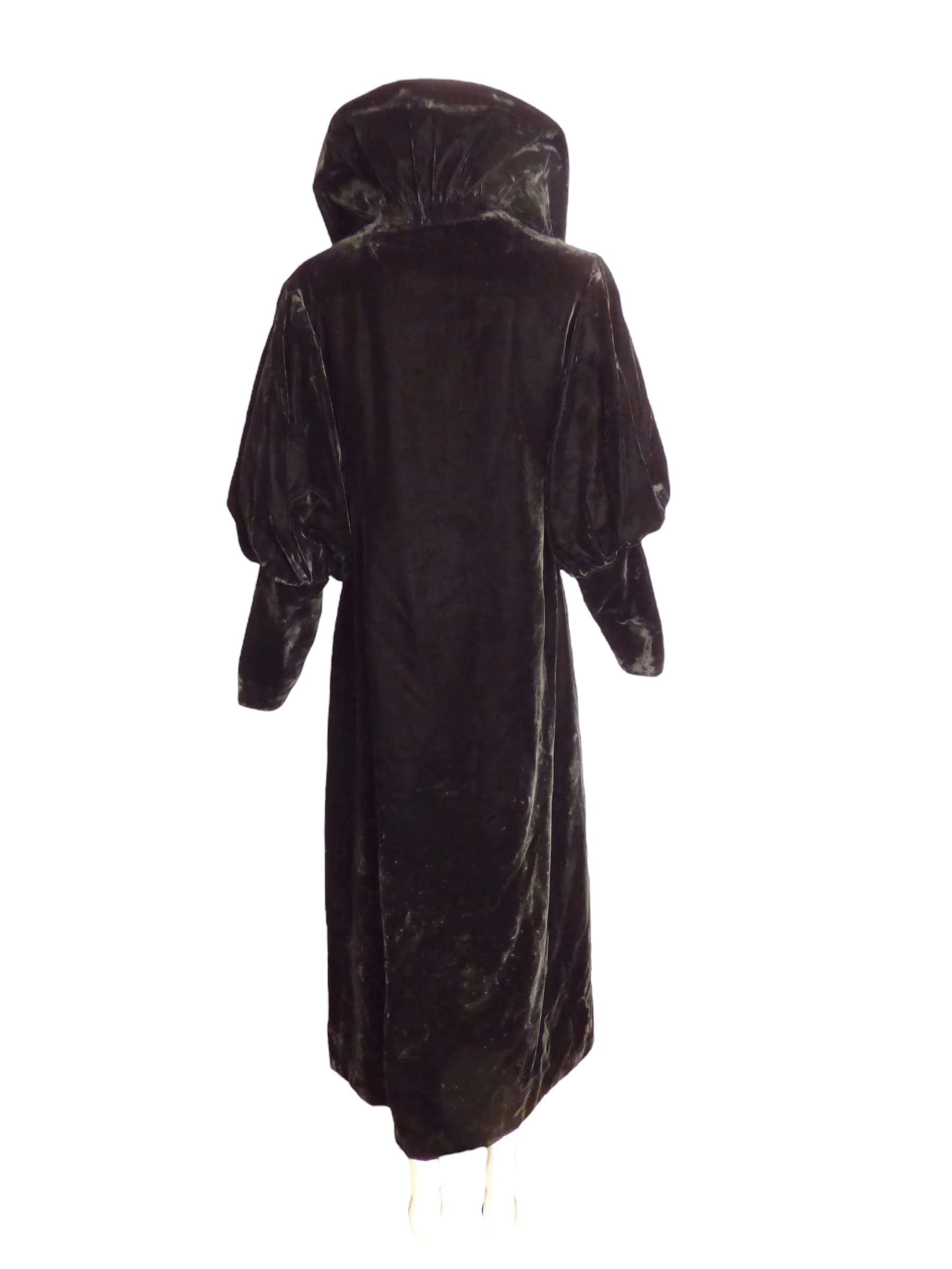 1930s Black Velvet Evening Coat, size 12