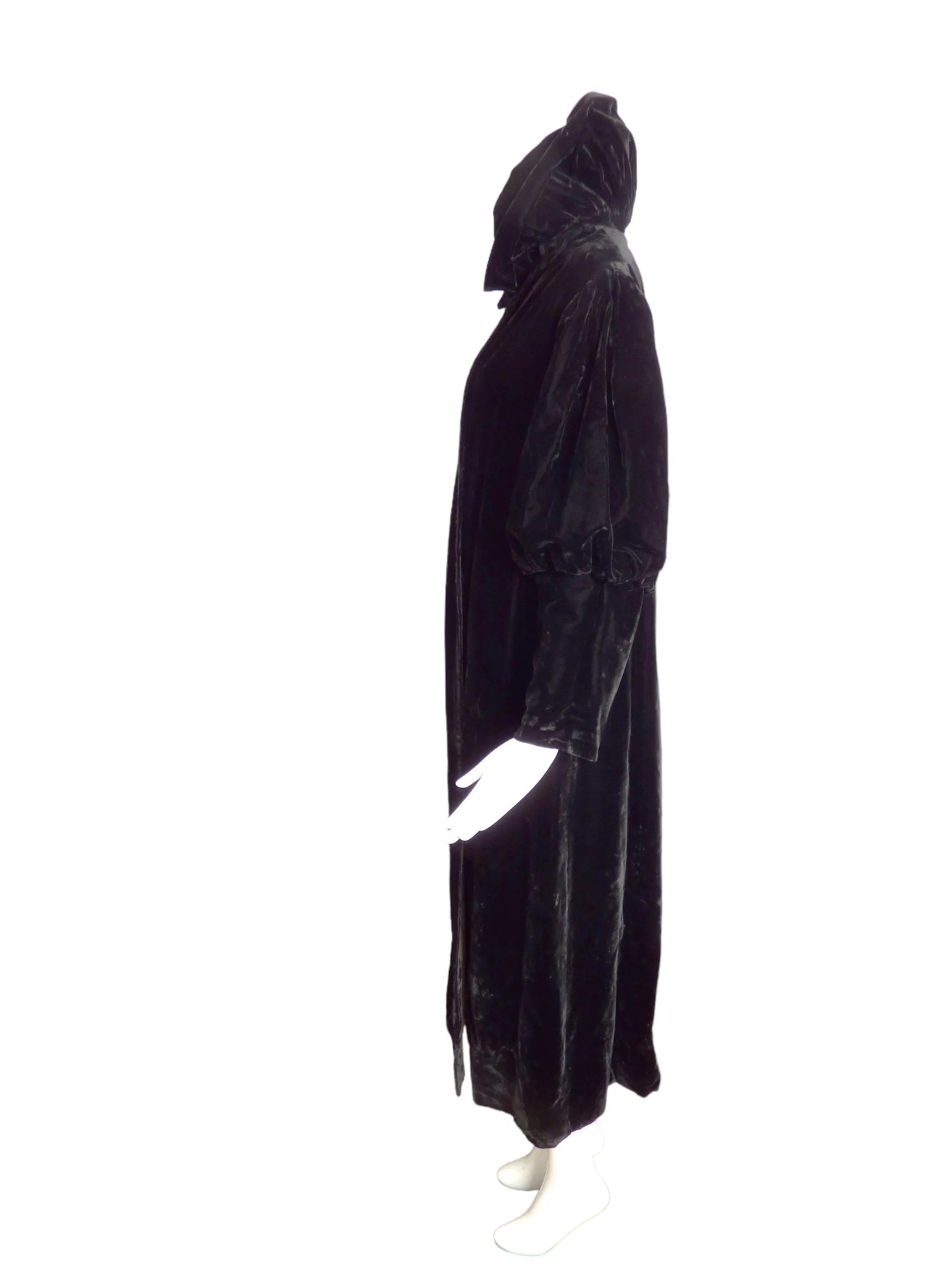 1930s Black Velvet Evening Coat, size 12