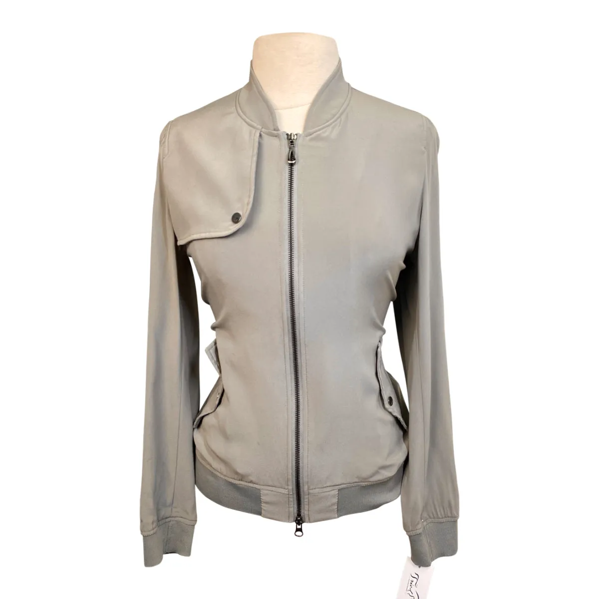 AA Platinum 'Silk Blouson' Jacket in Taupe - Women's Medium