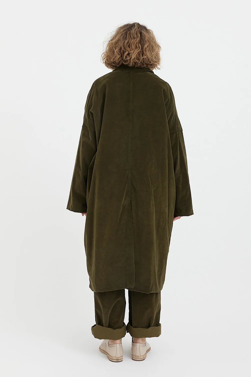 Album Di Famiglia - Velvet Loose Coat - Olive