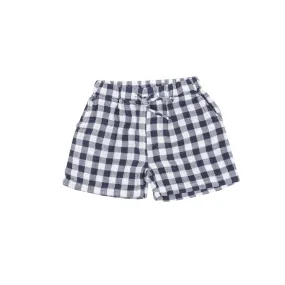 Angel Dear - Navy Gingham Muslin Shorts