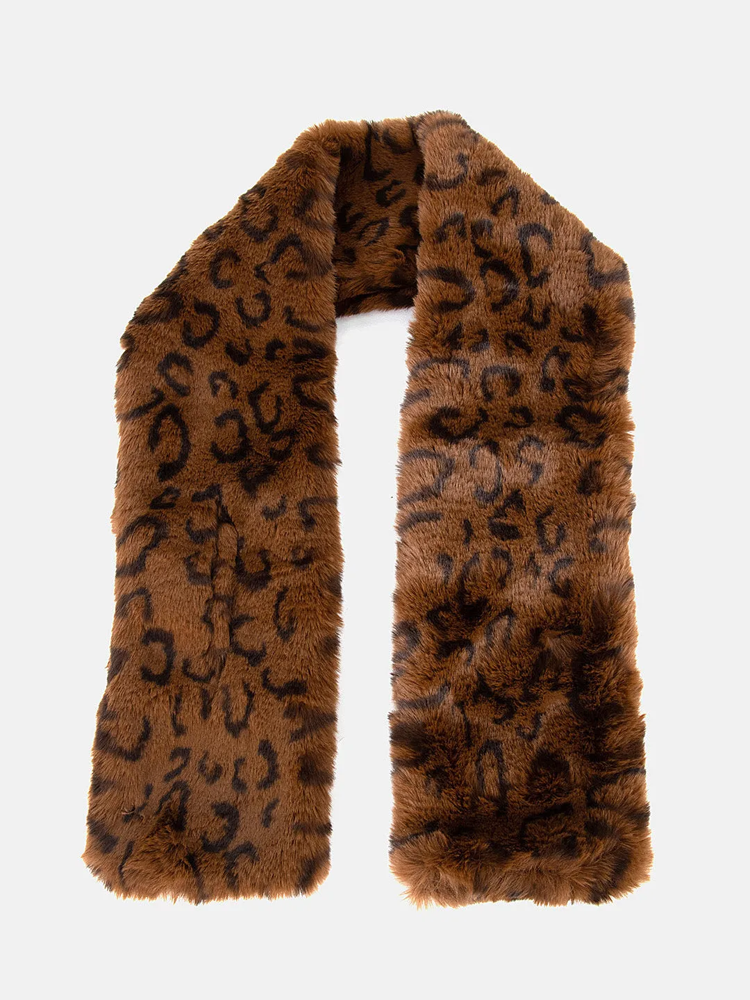 Animal Print Faux Fur Scarf