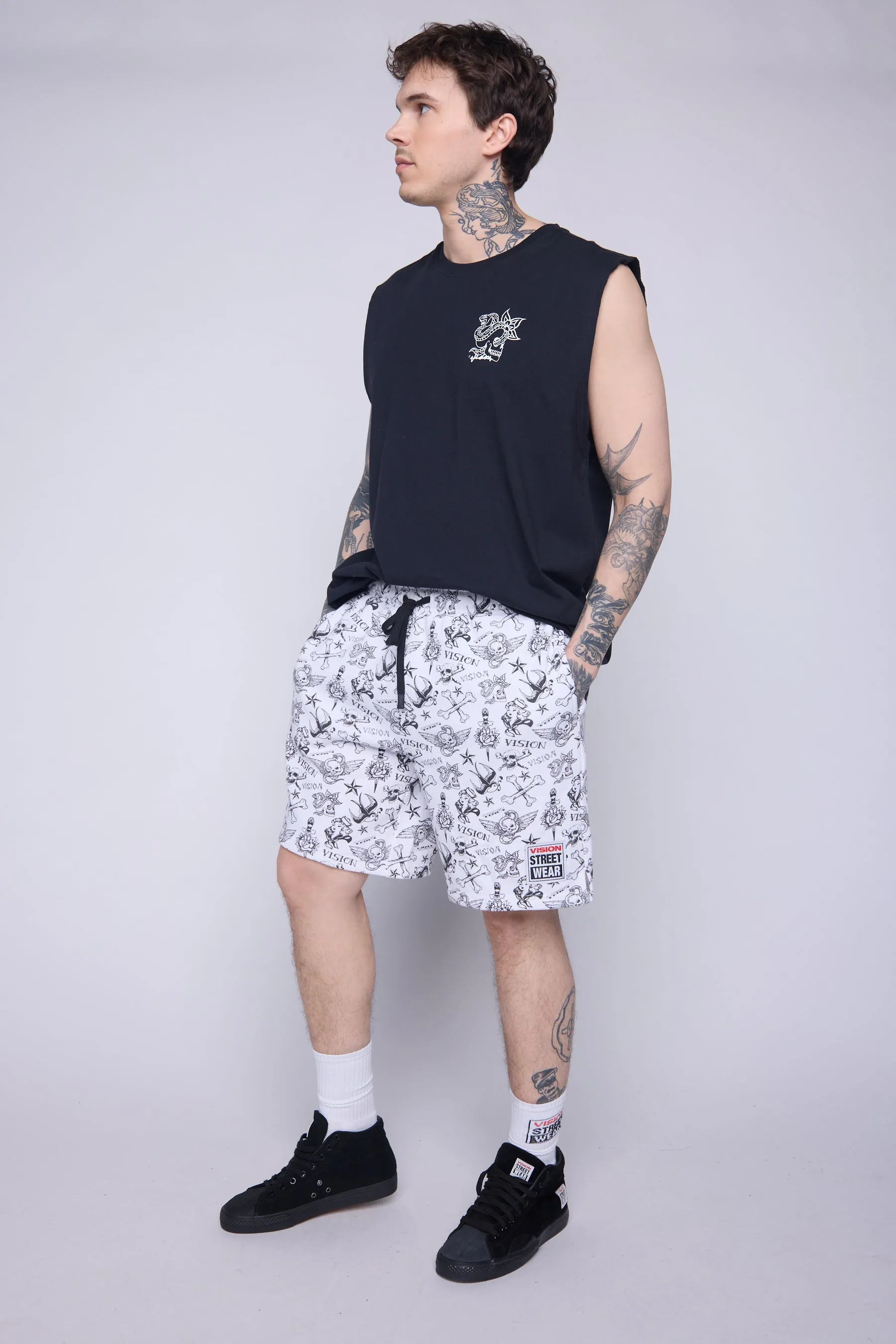 Aop Tattoo Shorts - Ivory