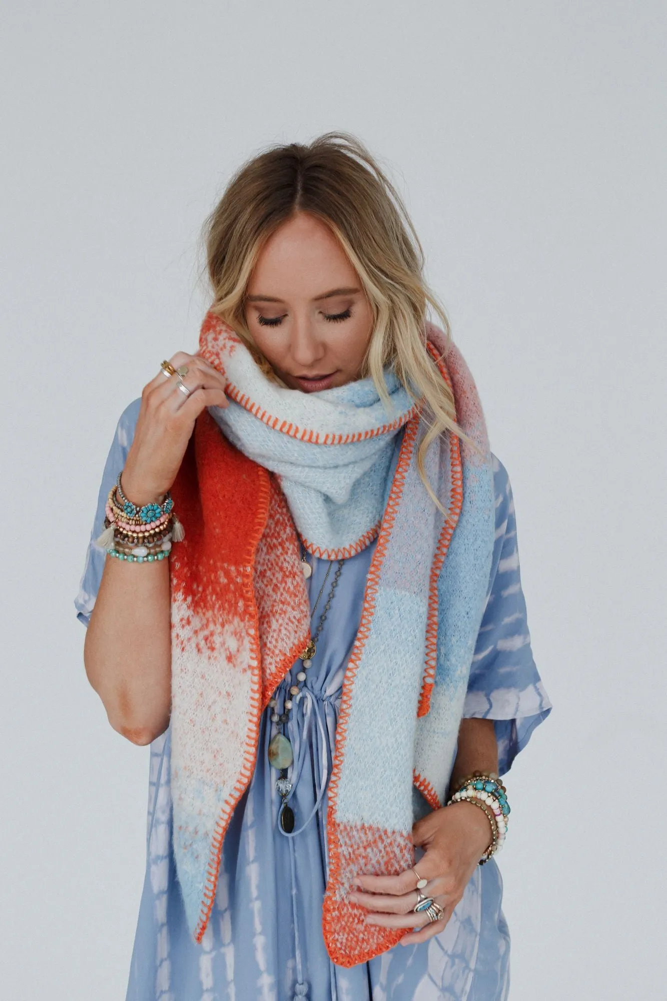 Autumn Days Multi Colored Scarf - Rust