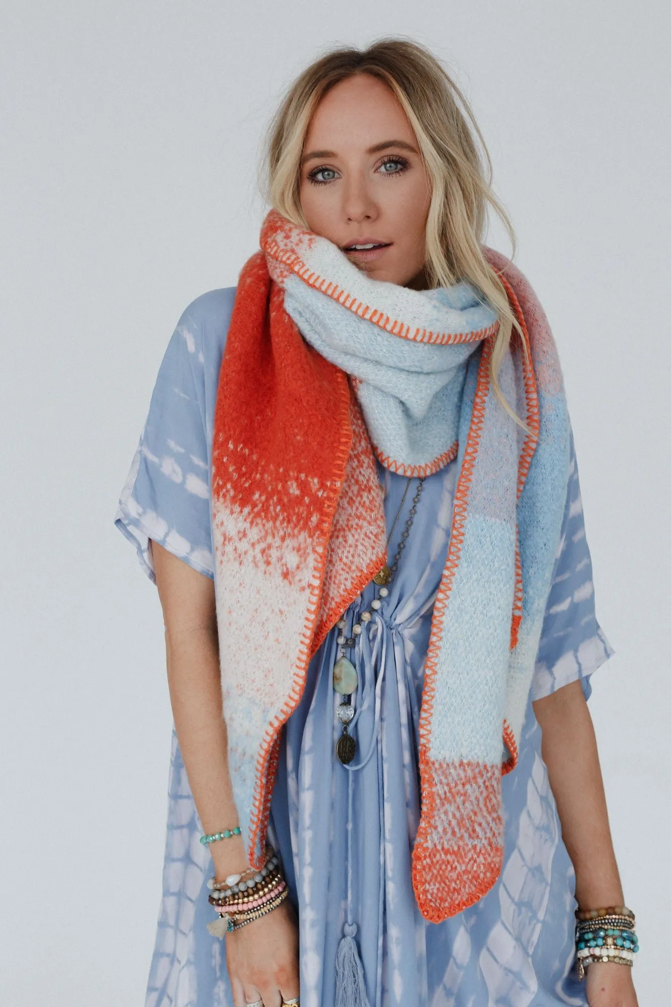 Autumn Days Multi Colored Scarf - Rust