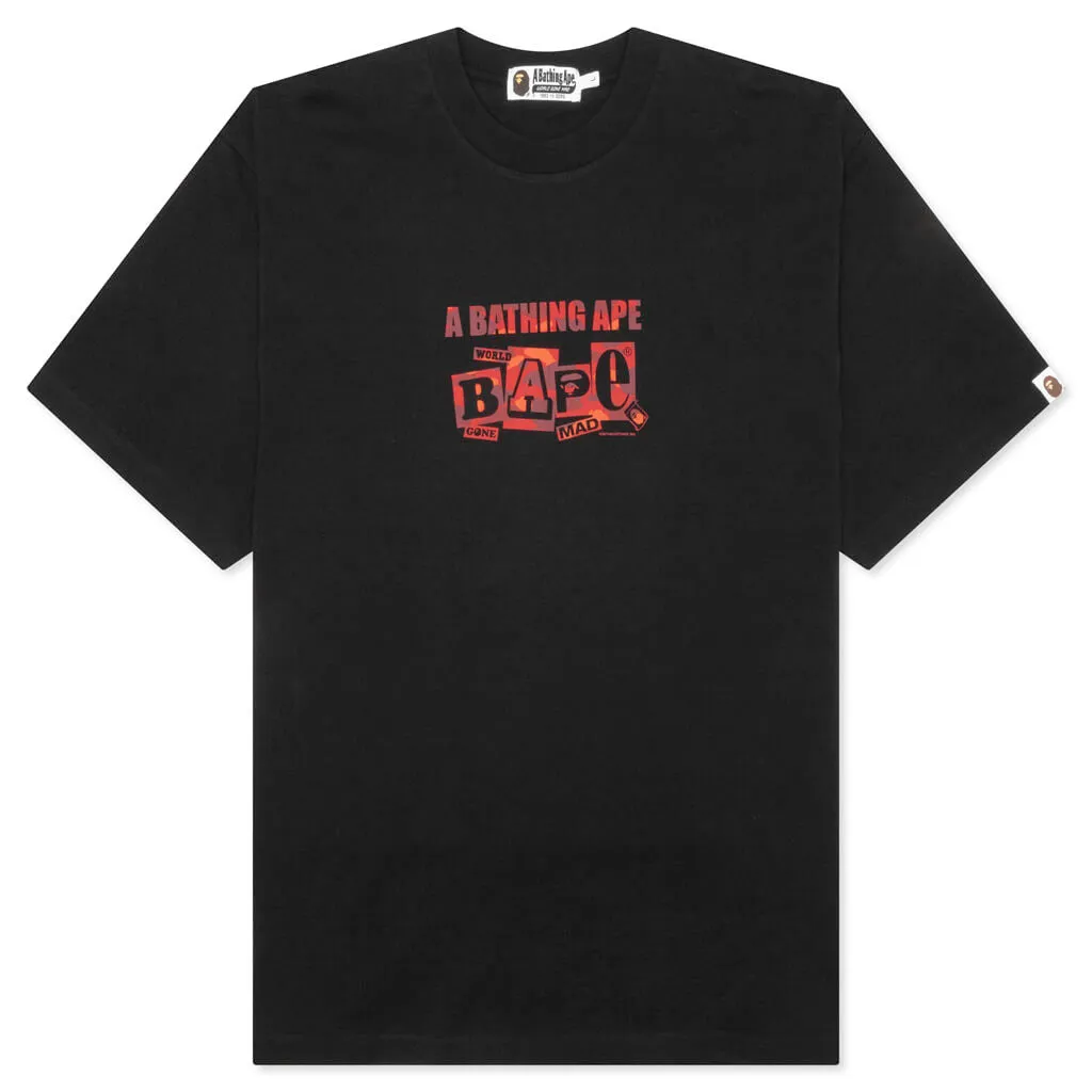 Bape Text Graphic Tee - Black