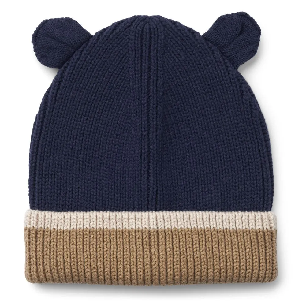 Beanie Hat W/ Ears - Gina - Classic Navy Mix