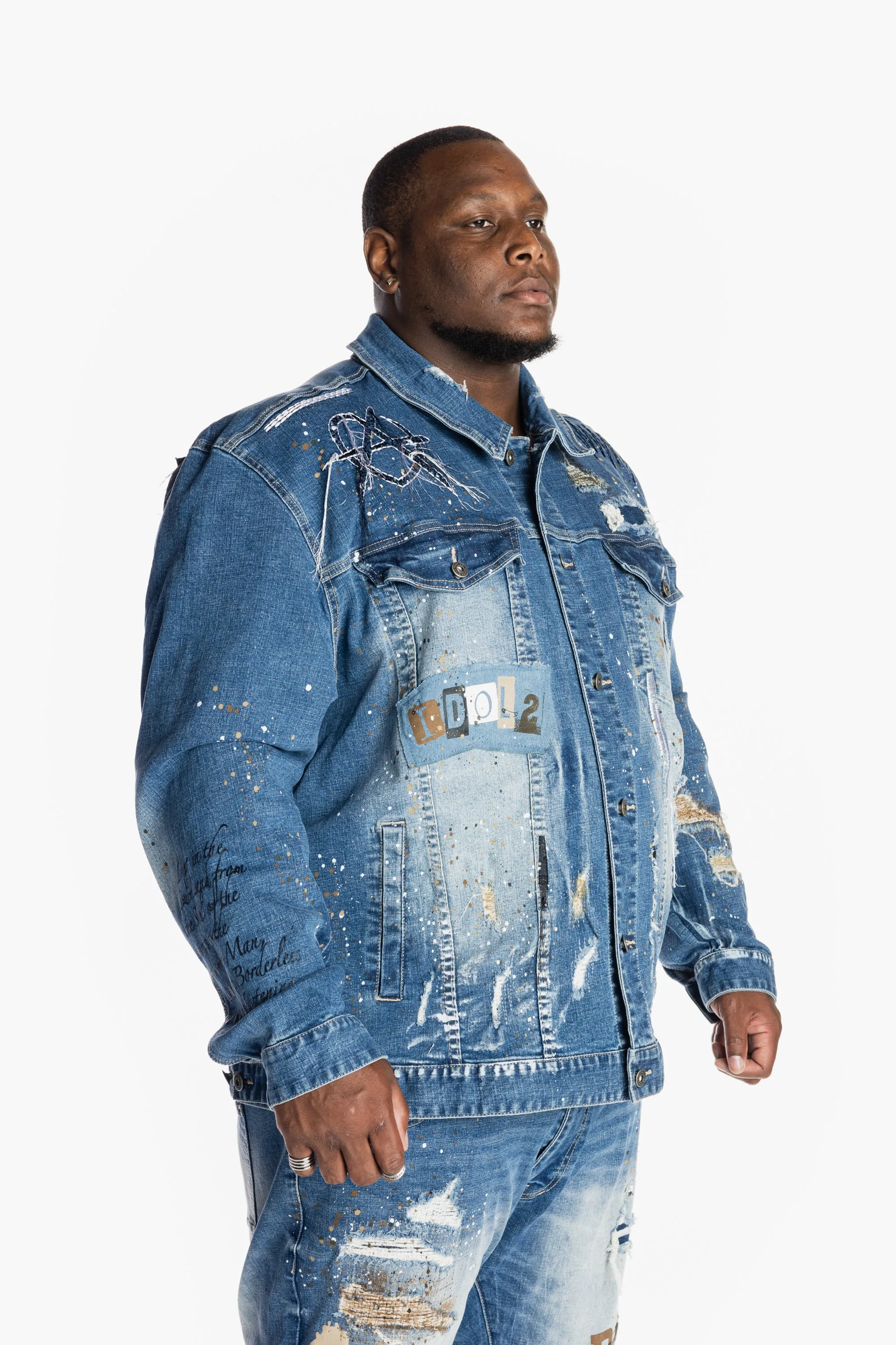 Big and Tall Doodle Fashion Jacket - Bristol Blue