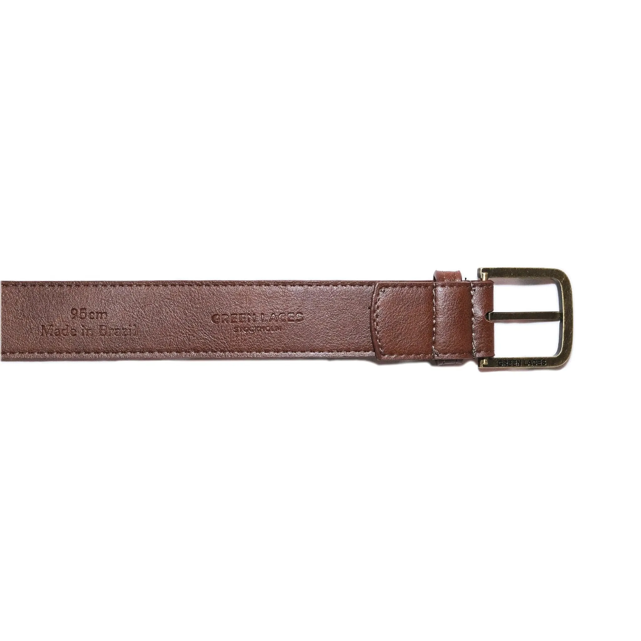 Bo Brass Buckle Vegan Belt | Chestnut