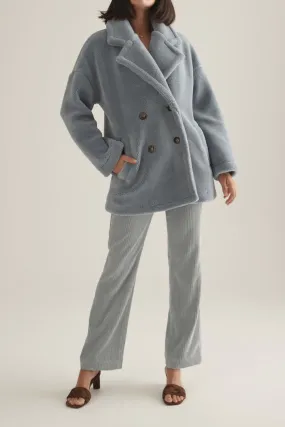 Brinsley Chambray Blue Teddy Coat