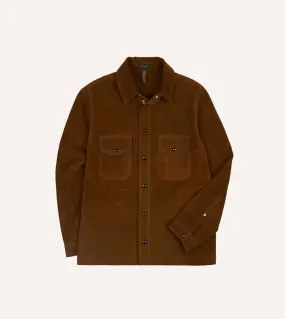 Brown Roughout Suede Overshirt