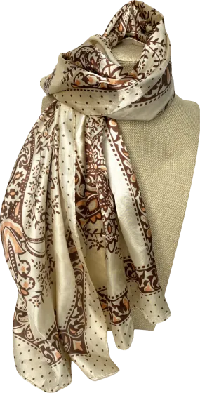 Brown Vineyard Paisley Scarf One Size