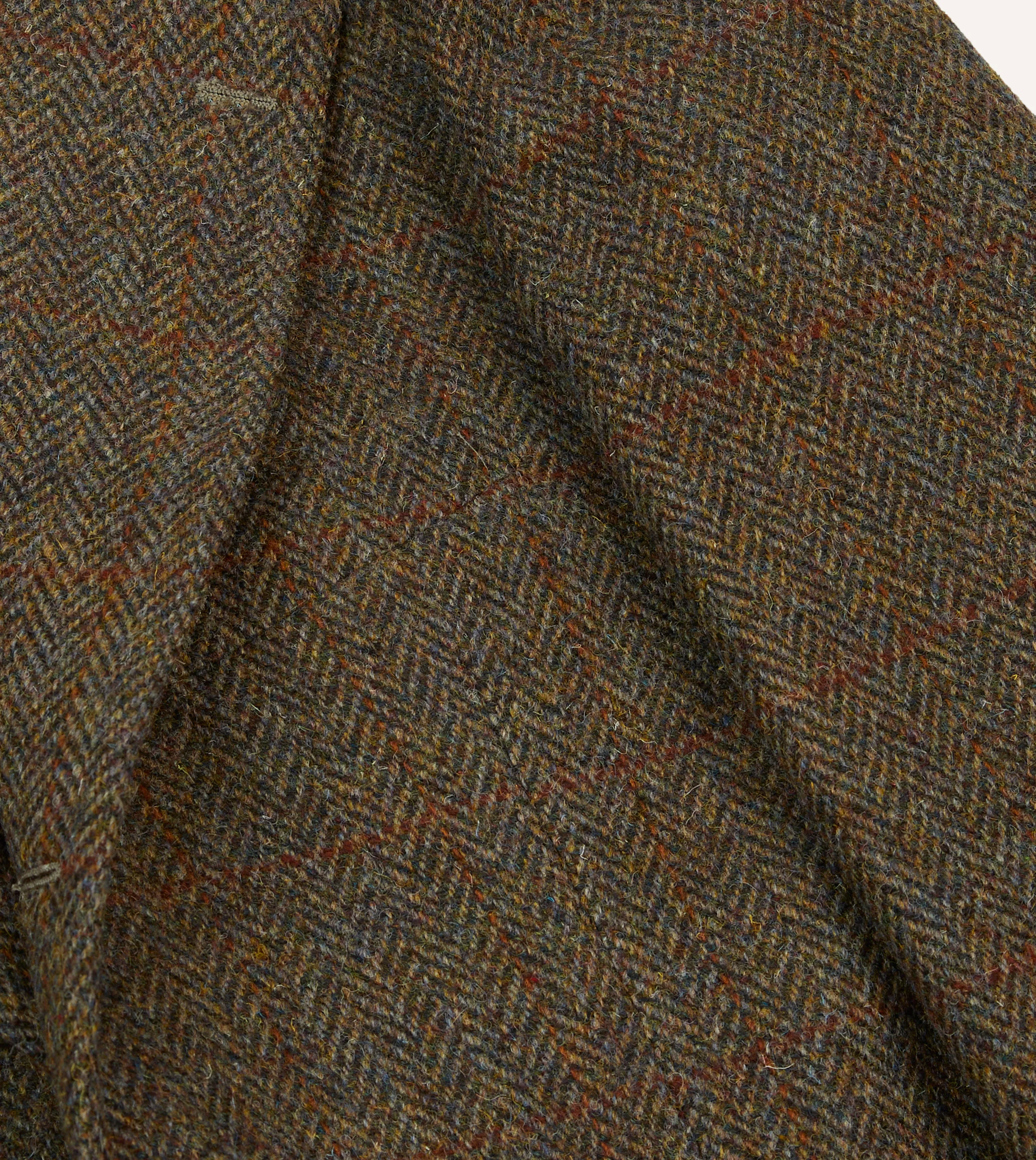 Brown Windowpane Check Tweed Blazer