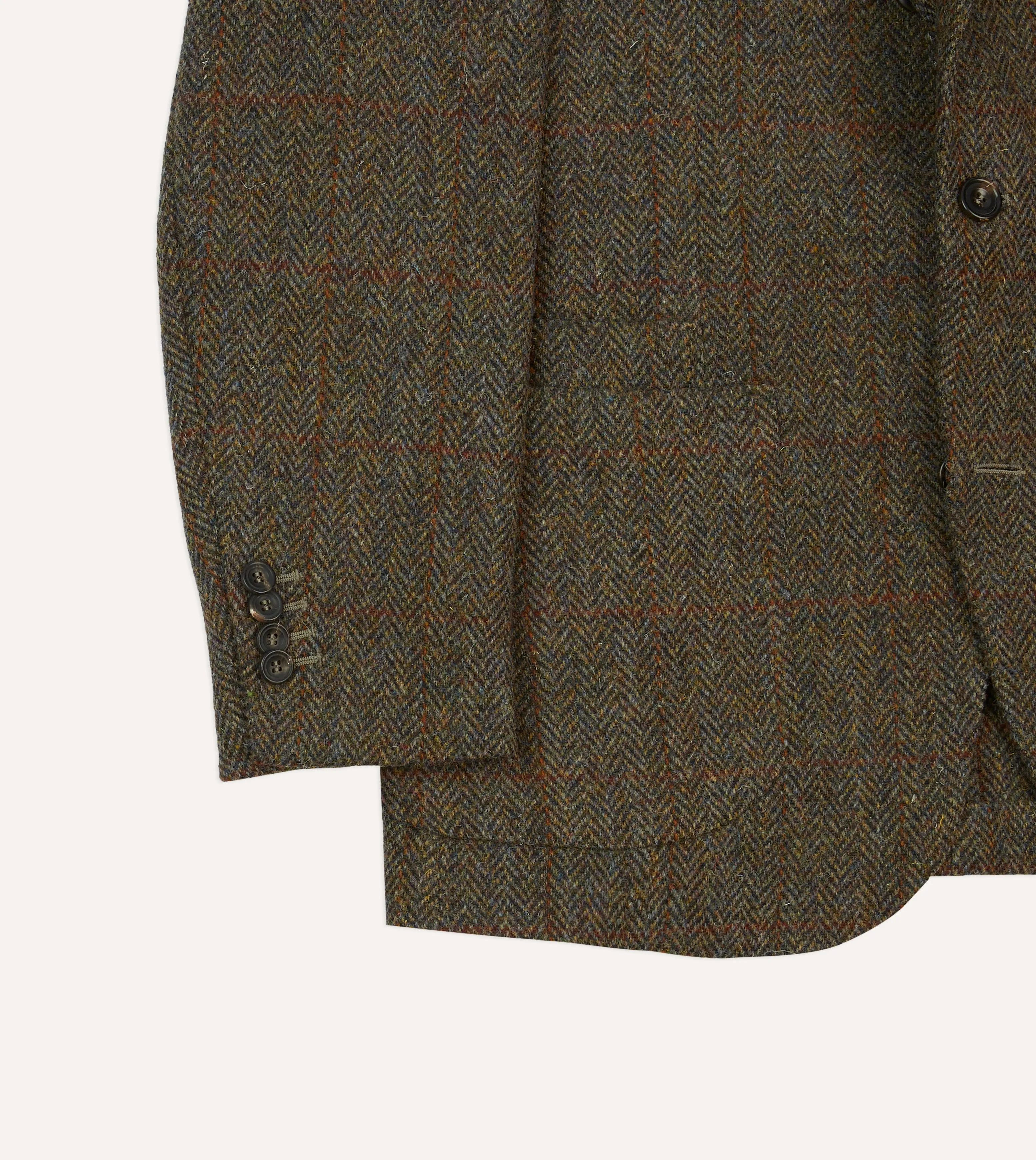 Brown Windowpane Check Tweed Blazer