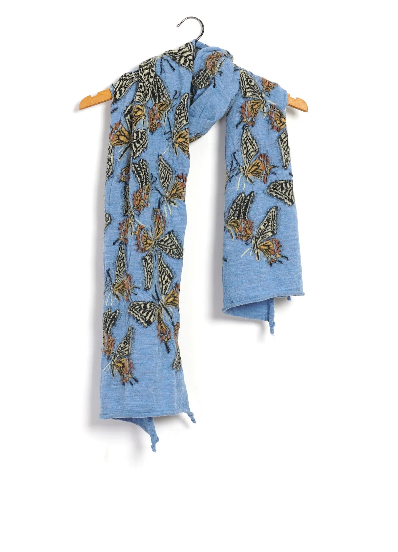 BUTTERFLY | Compressed Wool Scarf | Sax