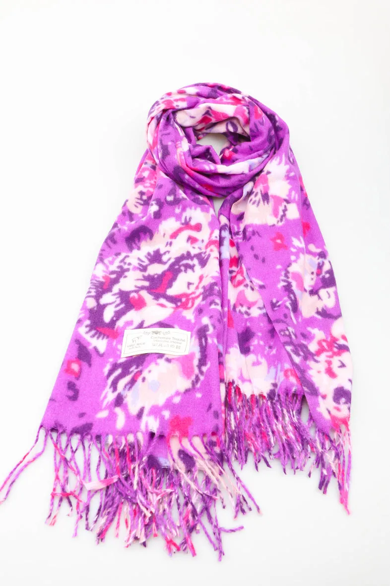 Carmel Purple Floral Scarf