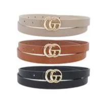 CG Snake Skin Gold Buckle Skinny Belt