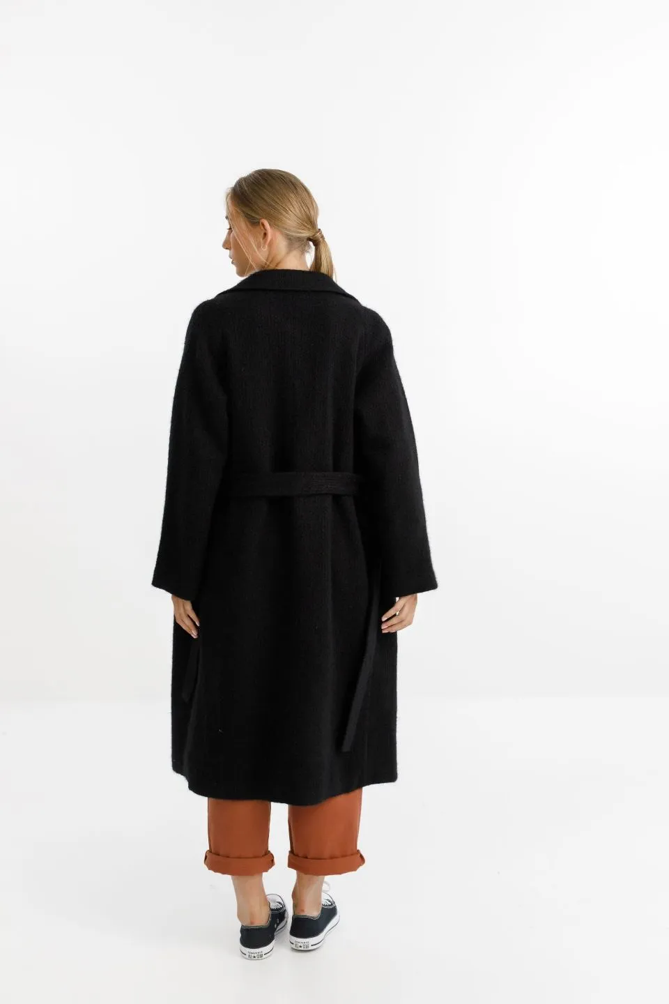 Clement Belted Super Soft Black Coat