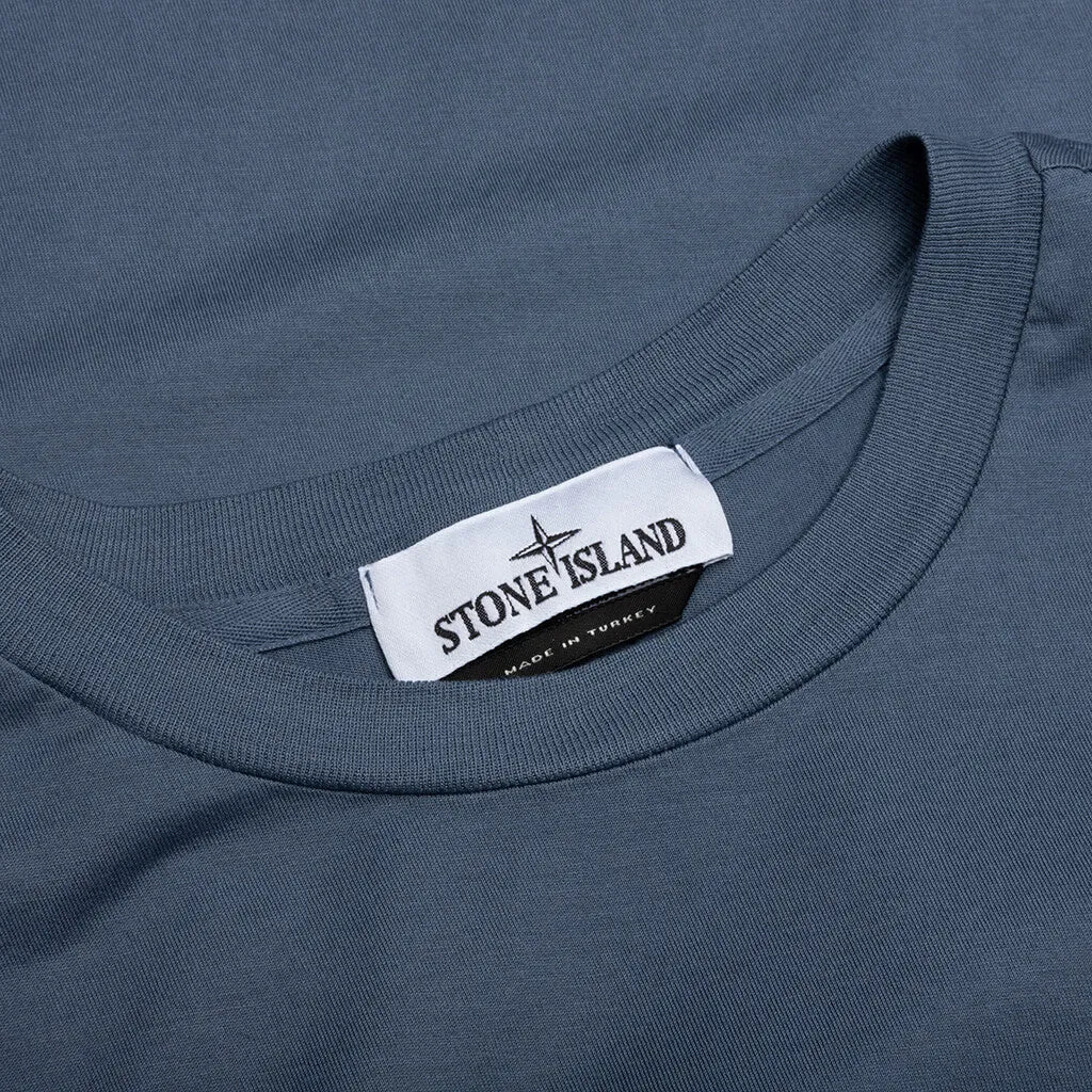 Compass Patch Logo S/S T-Shirt - Avio Blue