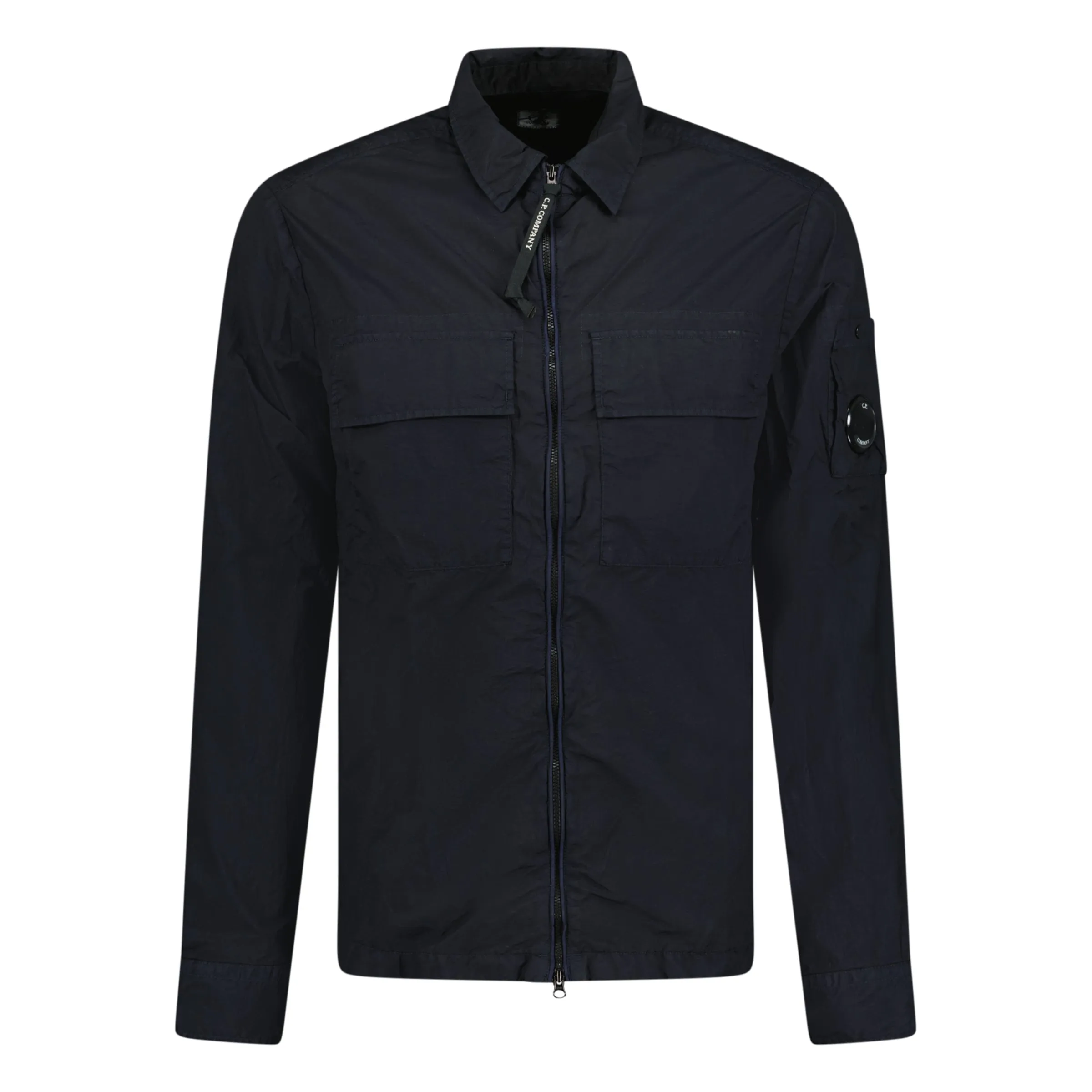 CP COMPANY  'TAYLON L' LENS ZIP UP OVERSHIRT NAVY BLUE