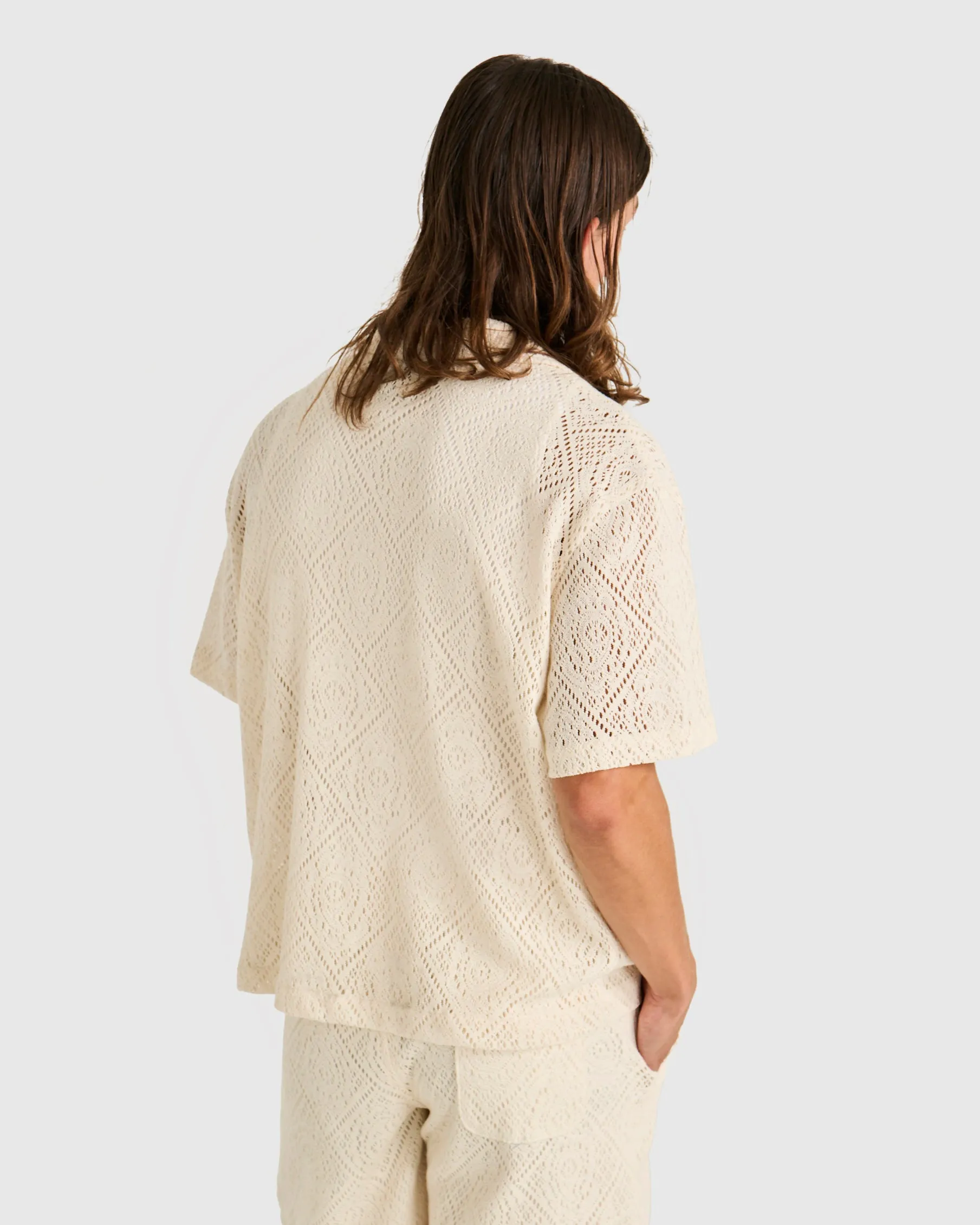 Crochet Lace Shirt (Cream)