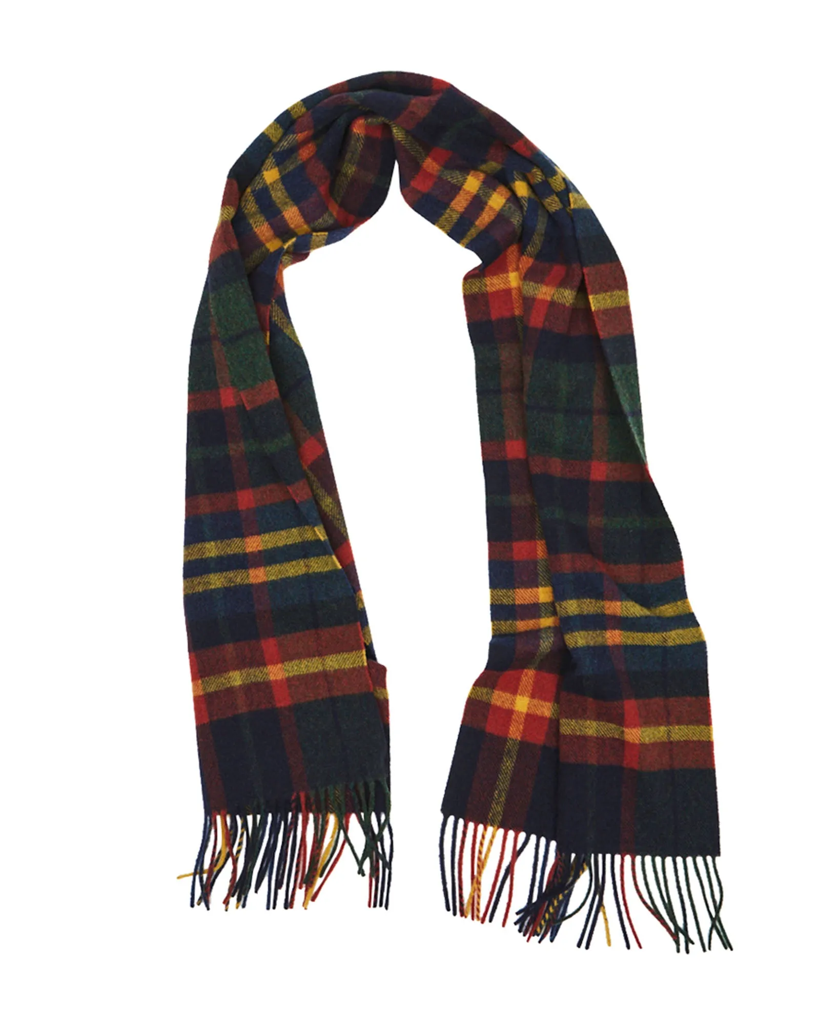 Dark Tartan with Yellow Stripe Wool Scarf