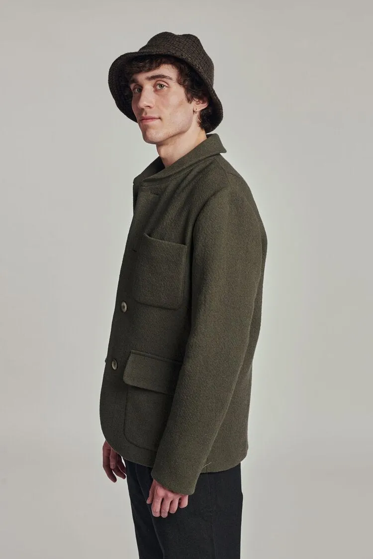 Delikatessen Round Collar Jacket D416/116LM military green