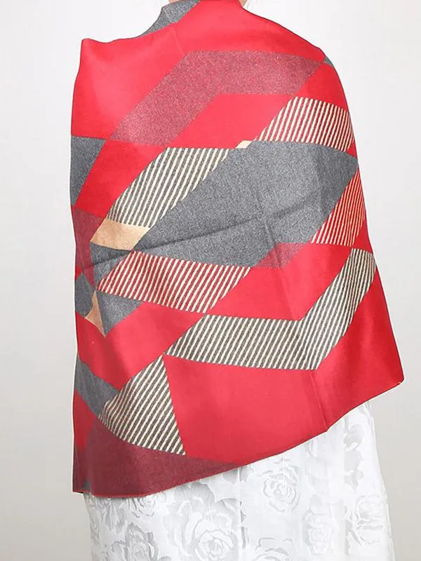 Diamond Cut Print Wool Scarf