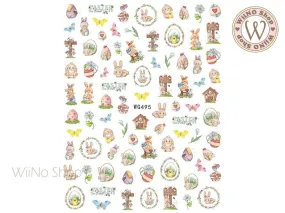 Easter Bunny Adhesive Nail Art Sticker - 1 pc (WG495)