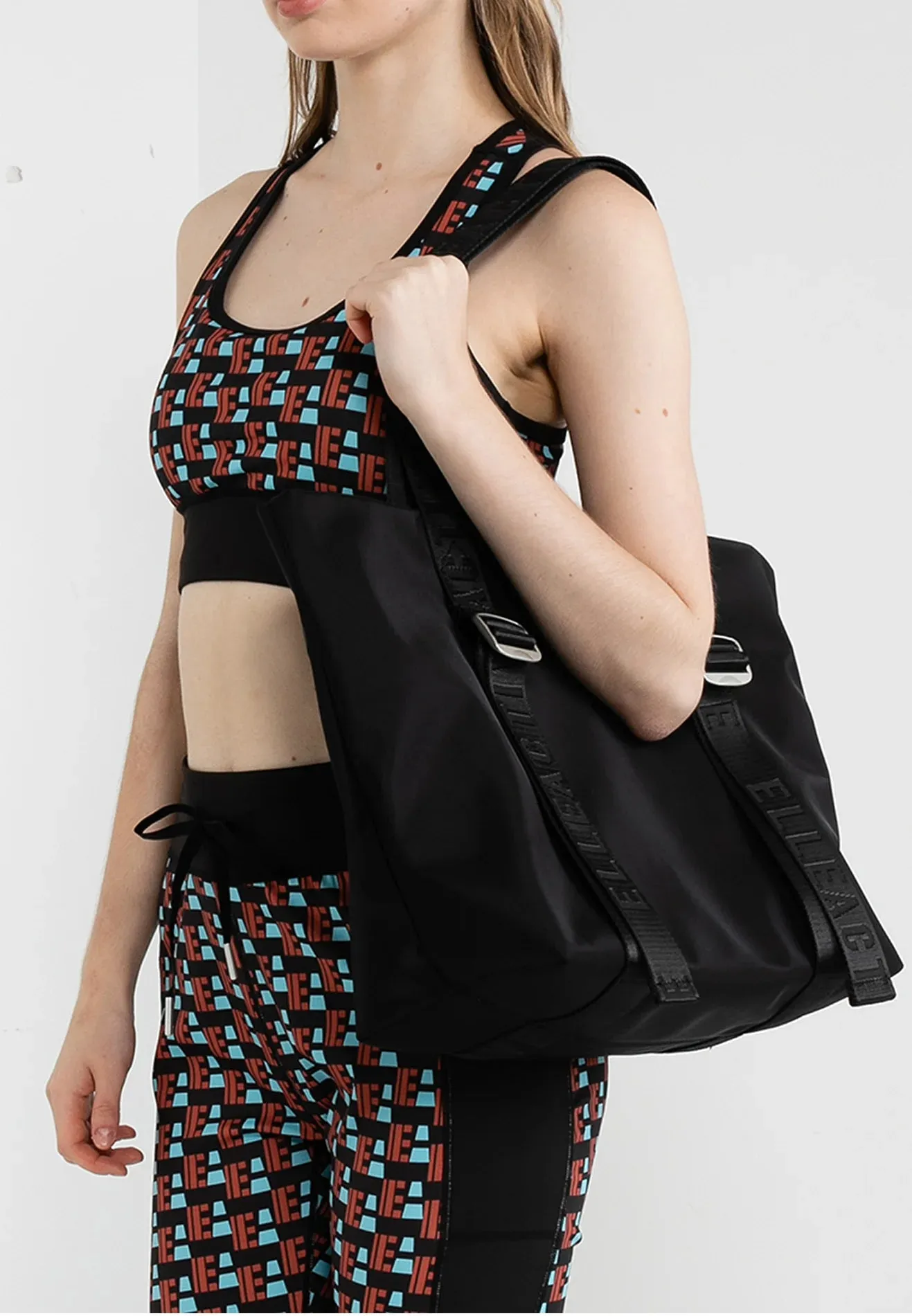 Elle Active Geometric Gym Shoulder Tote Bag