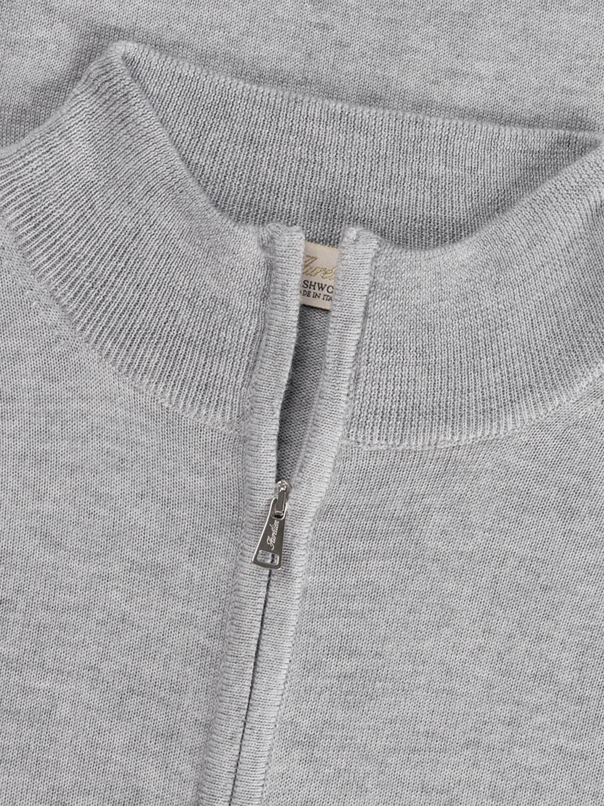 Extrafine Merino Zipper Sweater Light Grey