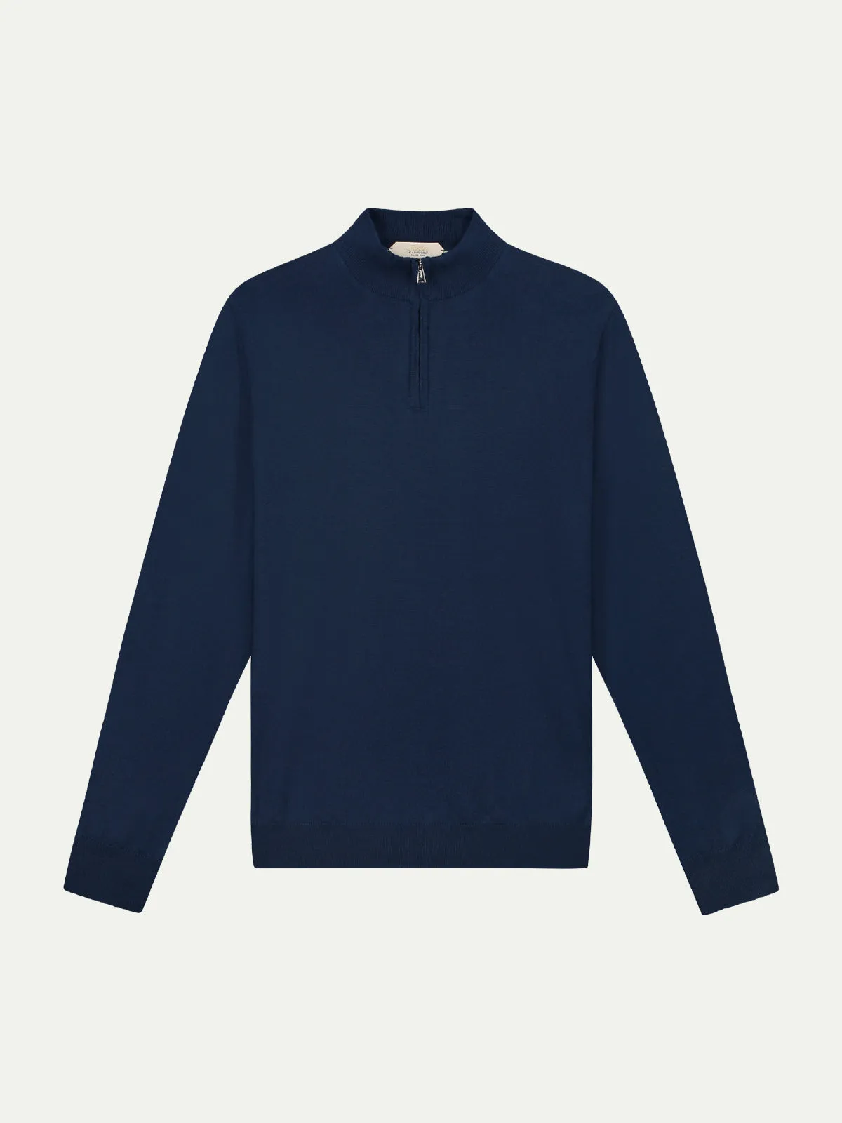 Extrafine Merino Zipper Sweater Steel Blue