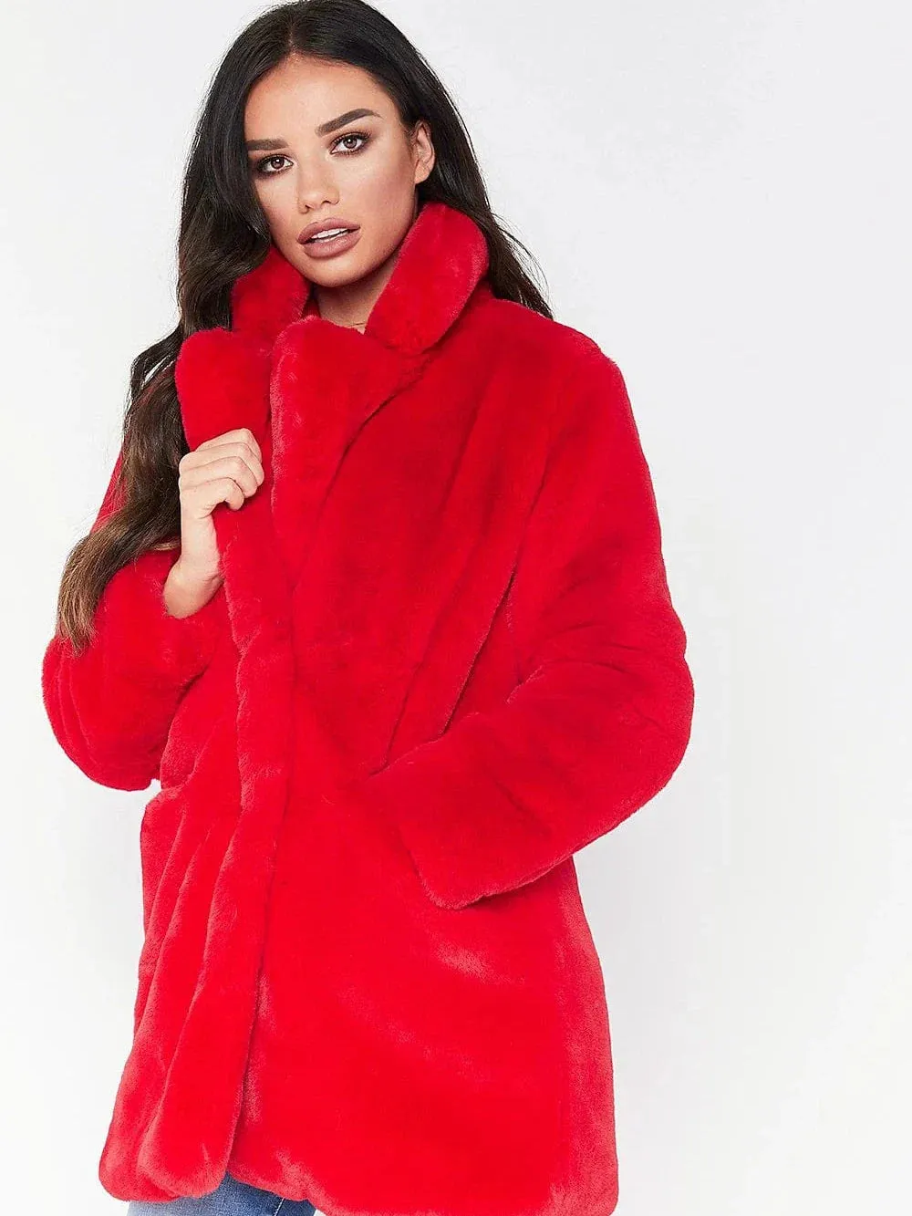 Faux Fur Christmas Coat for Women - Multiple Colors & Sizes / Warm