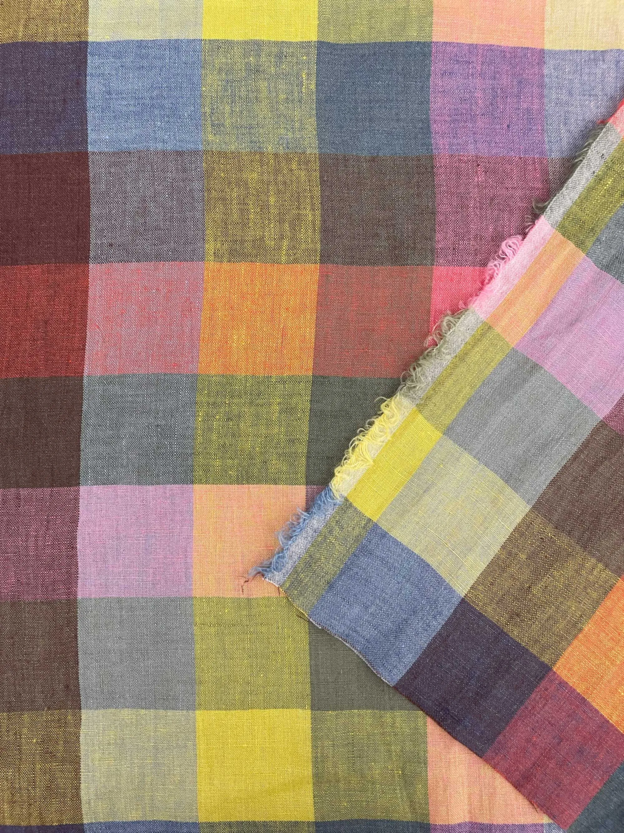 Festival Laundered Linen Check Fabric