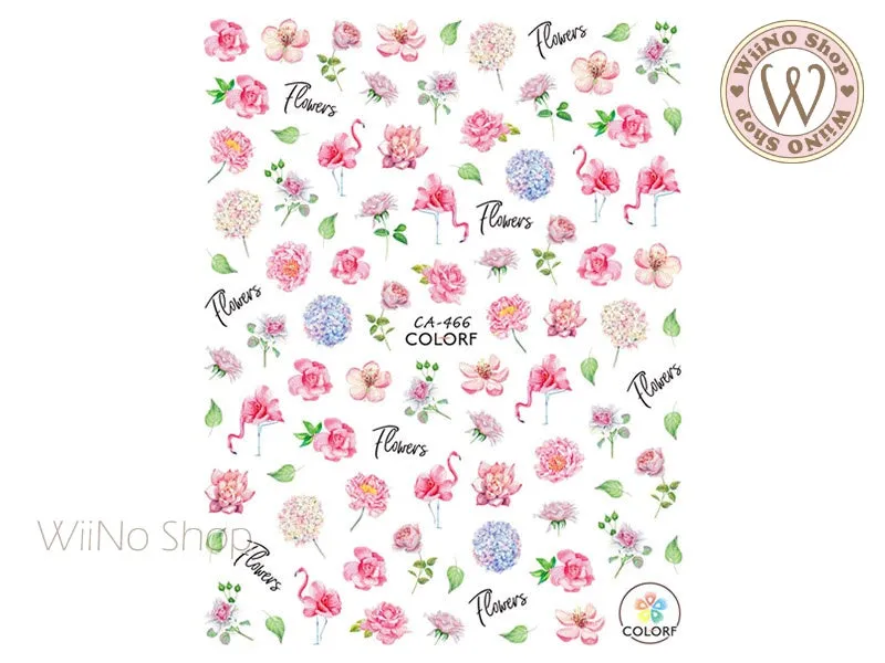 Flower Garden Adhesive Nail Art Sticker - 1 pc (CA-466)