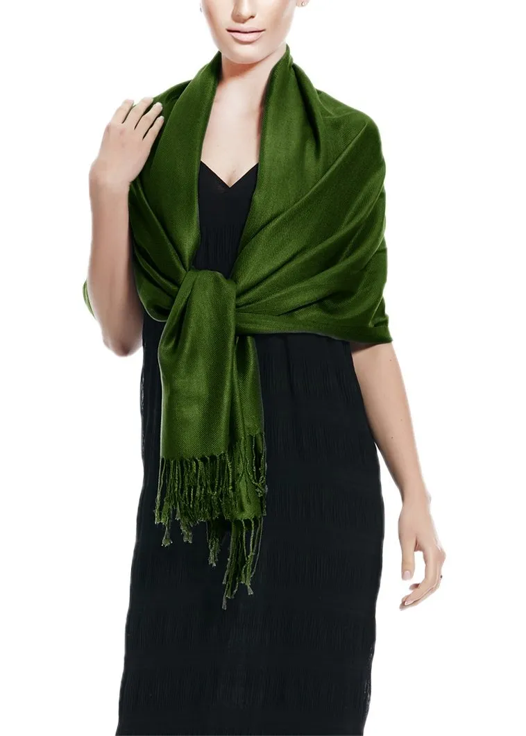 Forest Green Pashmina Shawl Wrap Scarf