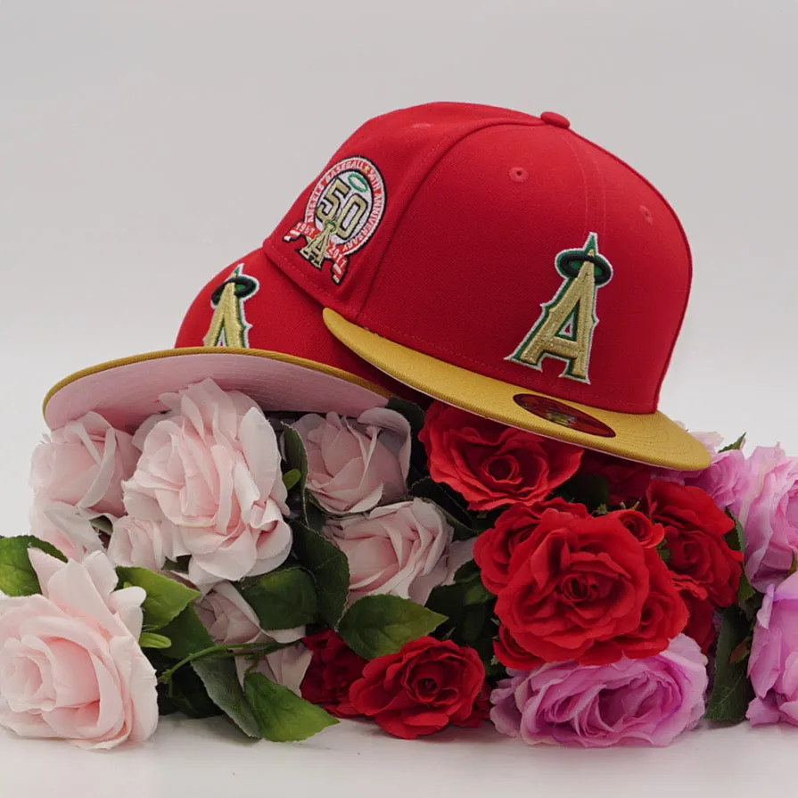 Fresh Rags X New Era 59Fifty Anaheim Angels 50th Anniversary Side Patch Pink UV