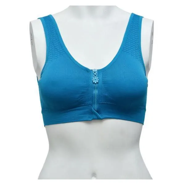 Front Open Zipper Blouse Bra