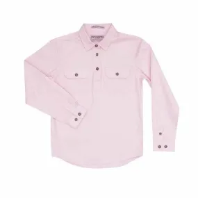 Girl's Just Country Kenzie 1/2 Button Shirt Pink