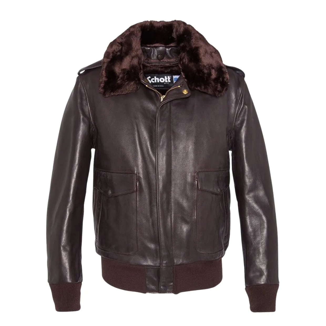 Giubbino Uomo Schott N.Y.C A-2 Flight Jacket Marrone