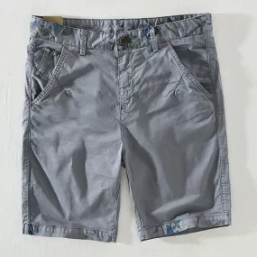 Grey utility breathable straight fit shorts for men