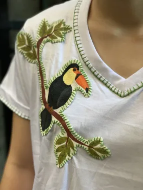 Hand-Painted Shirt (Toucan)