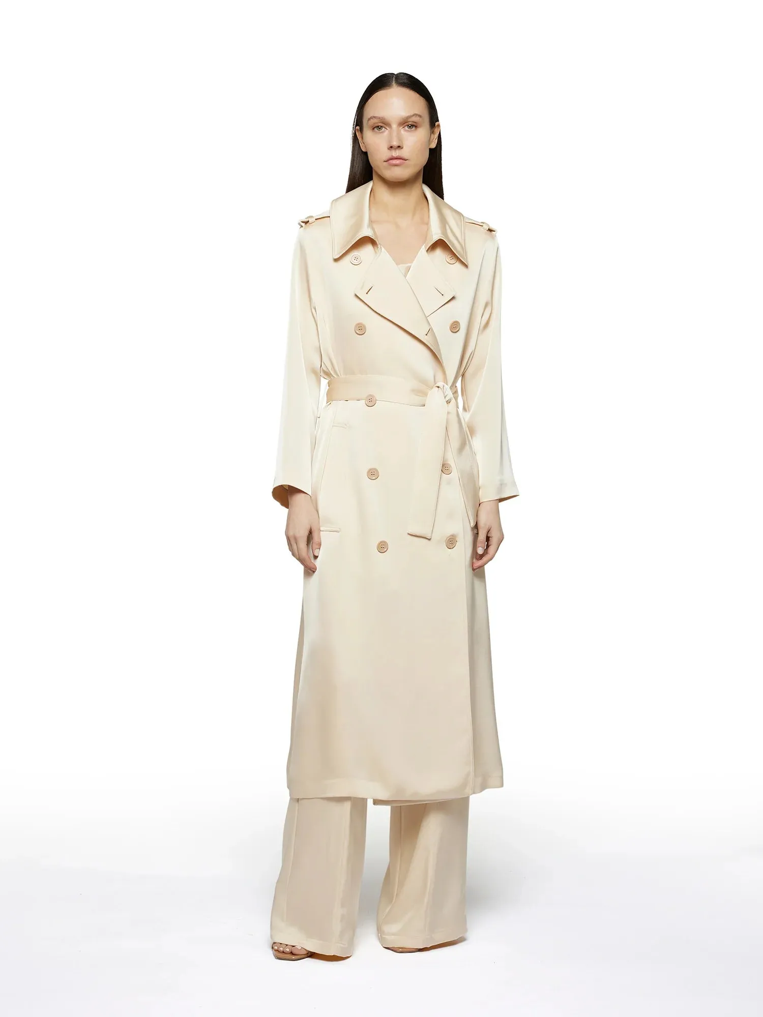 HEAVY SATIN TRENCH COAT - Simona Corsellini