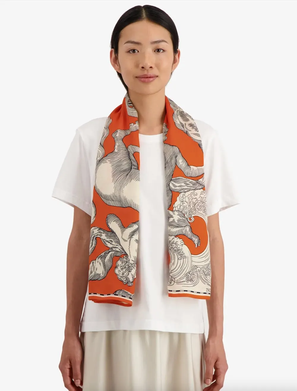 INOUI EDITIONS - Square 130 Astrologie Scarf in Orange