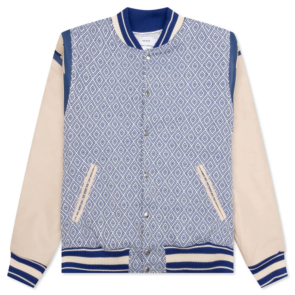 Jacquard Lightning Bomber - Multi Blue/Ivory