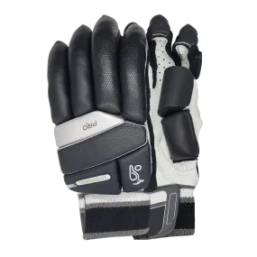 Kookaburra Pro Cricket Batting Gloves, Men Size Half White-Black - For Right Hand Players