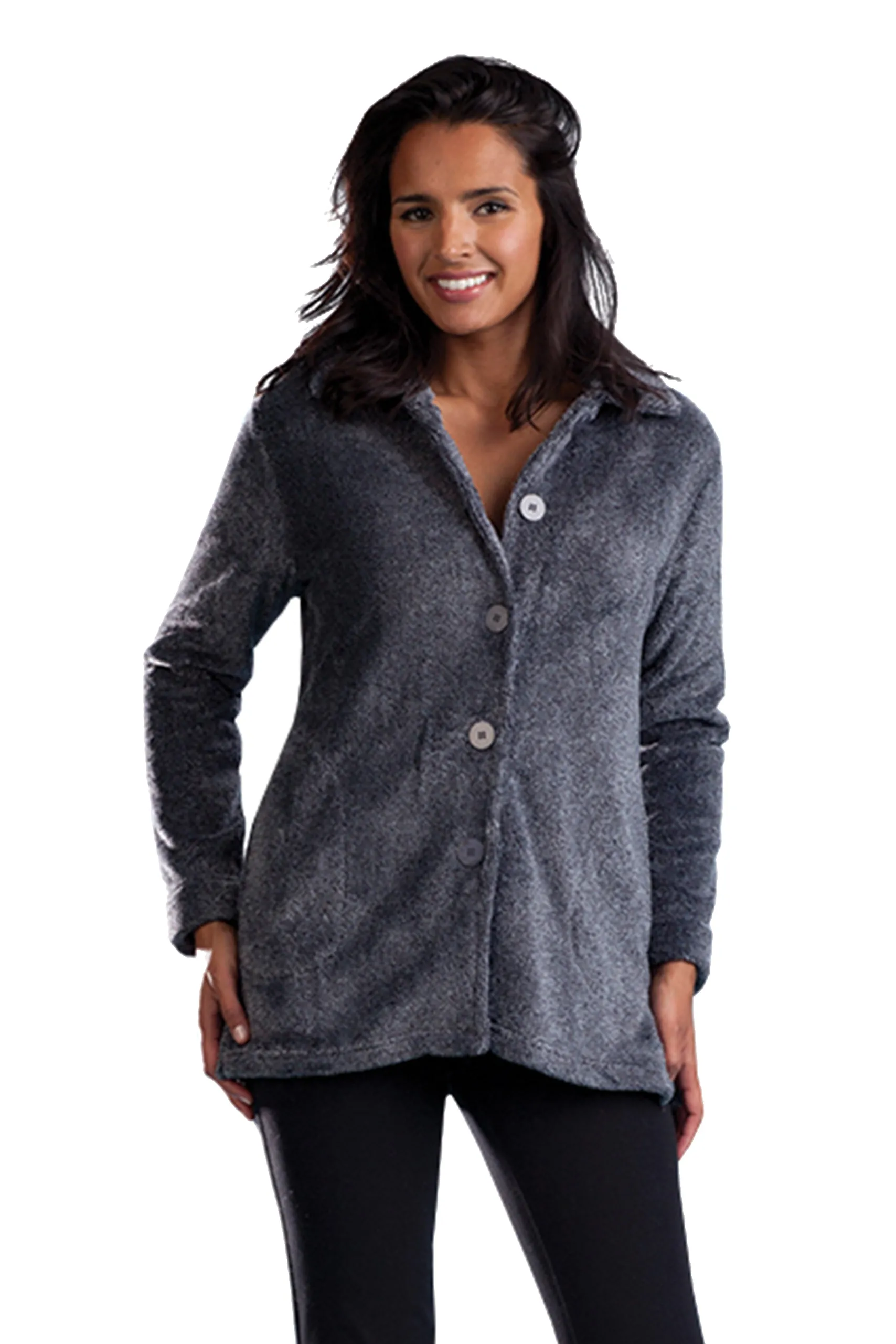 La Cera Heather Fleece Bed Jacket