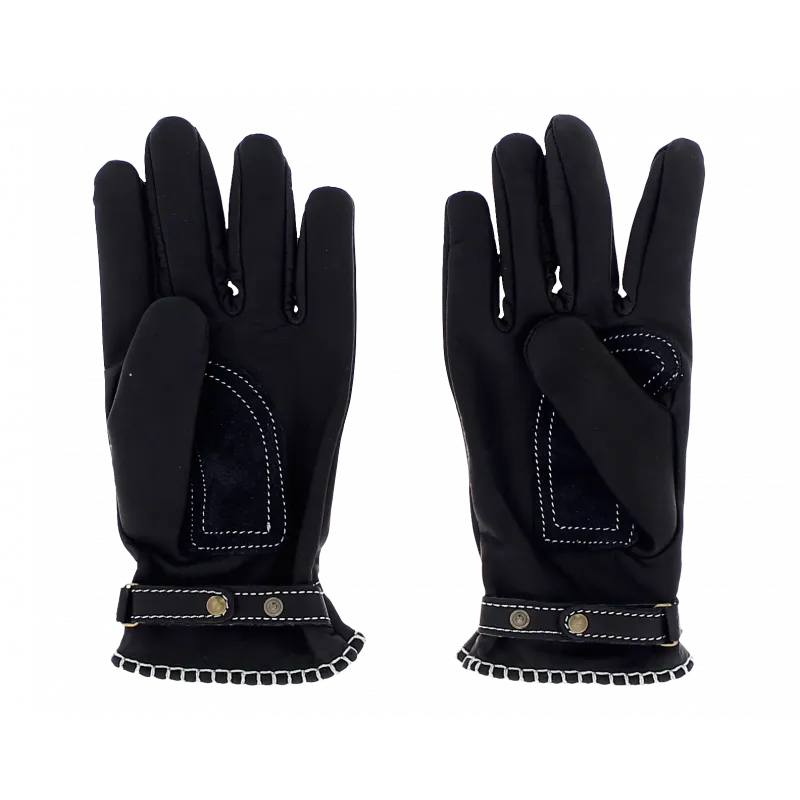 Leather Gloves, CE motorcycle approved, Black