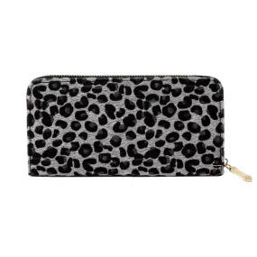 Lemy Leopard Print Faux Fur Zipper Wallet