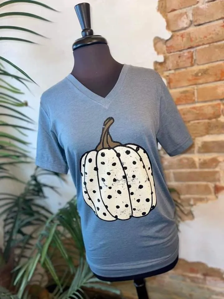 {LUMINA PUMPKIN} Heather Slate V-Neck Tee